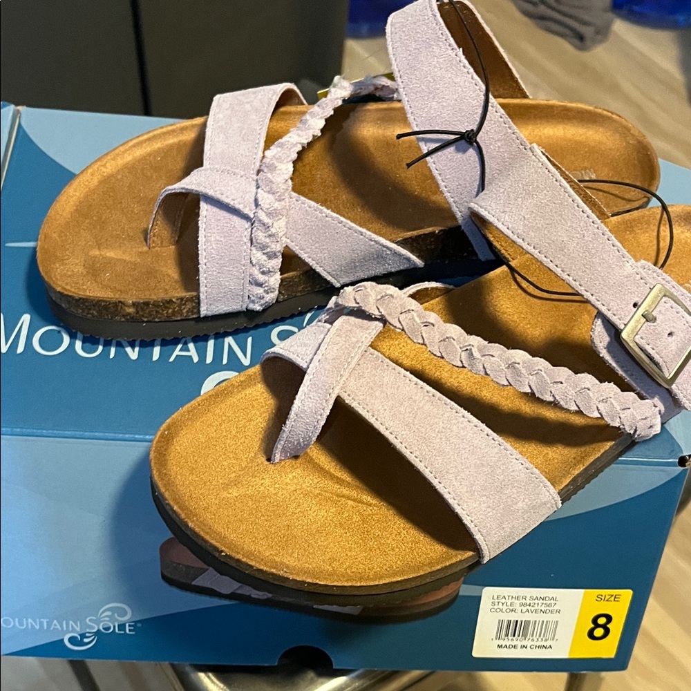 Mountain Sole Women's Braided Strap Sandals - Light Purple
